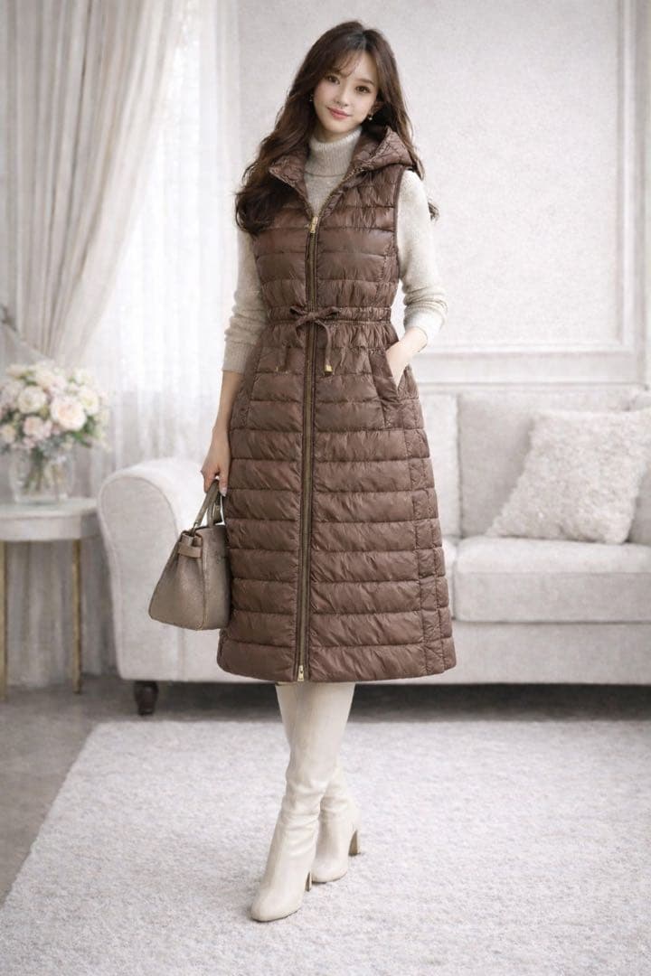 美品✨MaxMara THECUBE ロングダウンベスト ロングジレ 38