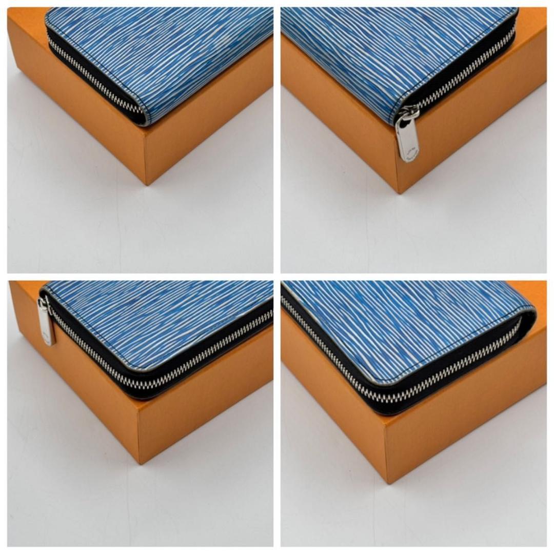 極美品 保存箱袋付属 新型 ルイヴィトン エピ デニム ジッピーウォレット 財布