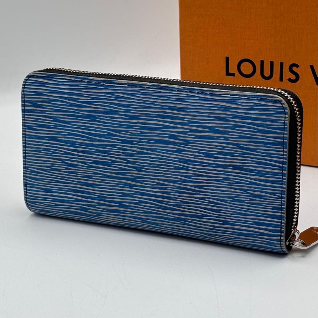 極美品 保存箱袋付属 新型 ルイヴィトン エピ デニム ジッピーウォレット 財布