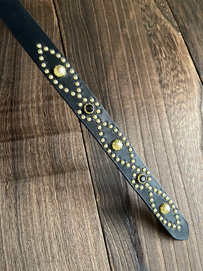 ナローロングベルト　真鍮　サドルレザー　oval+ HTC CALEE