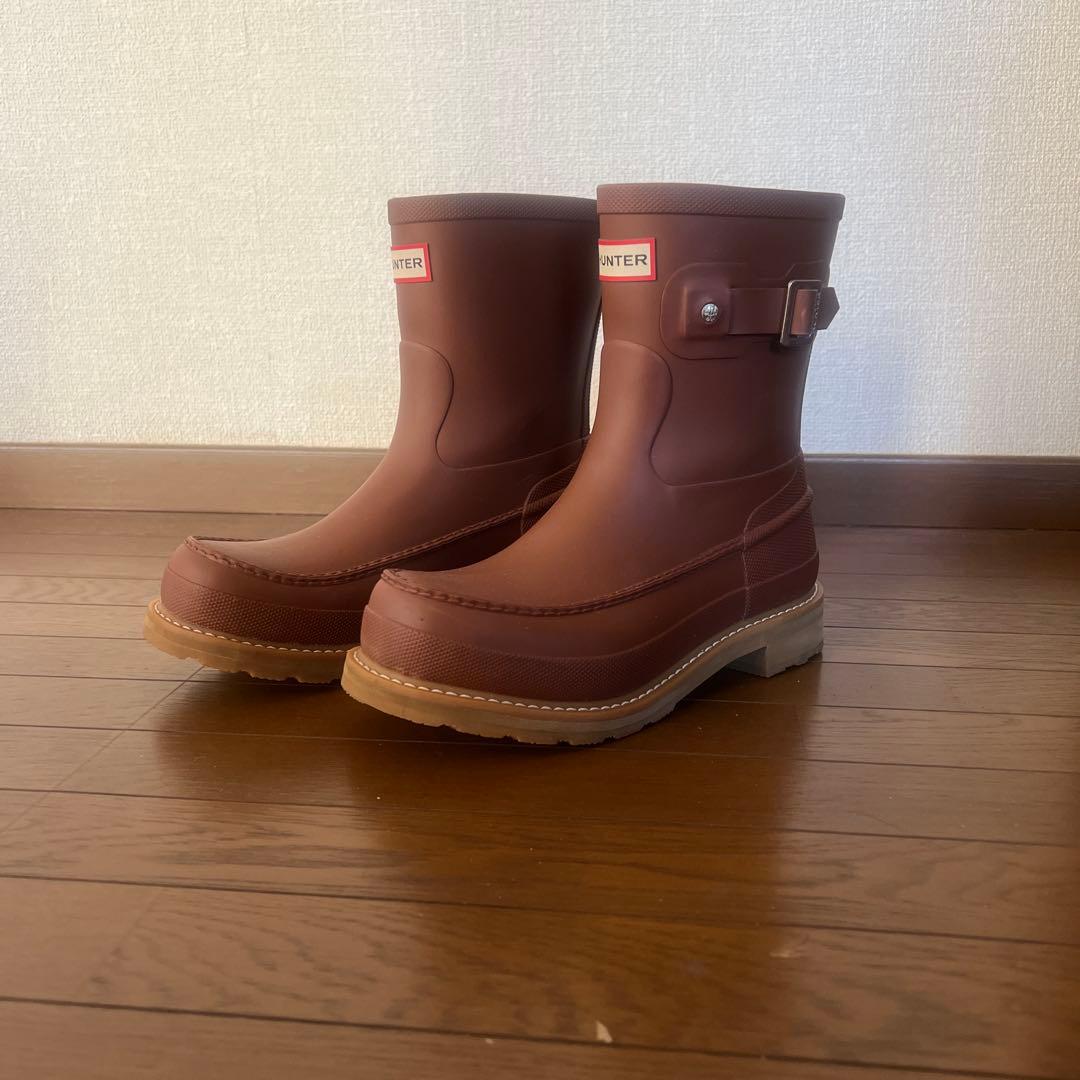 ハンター　オリジナル モックトゥ　ショート レインブーツ　25cm ブラウン