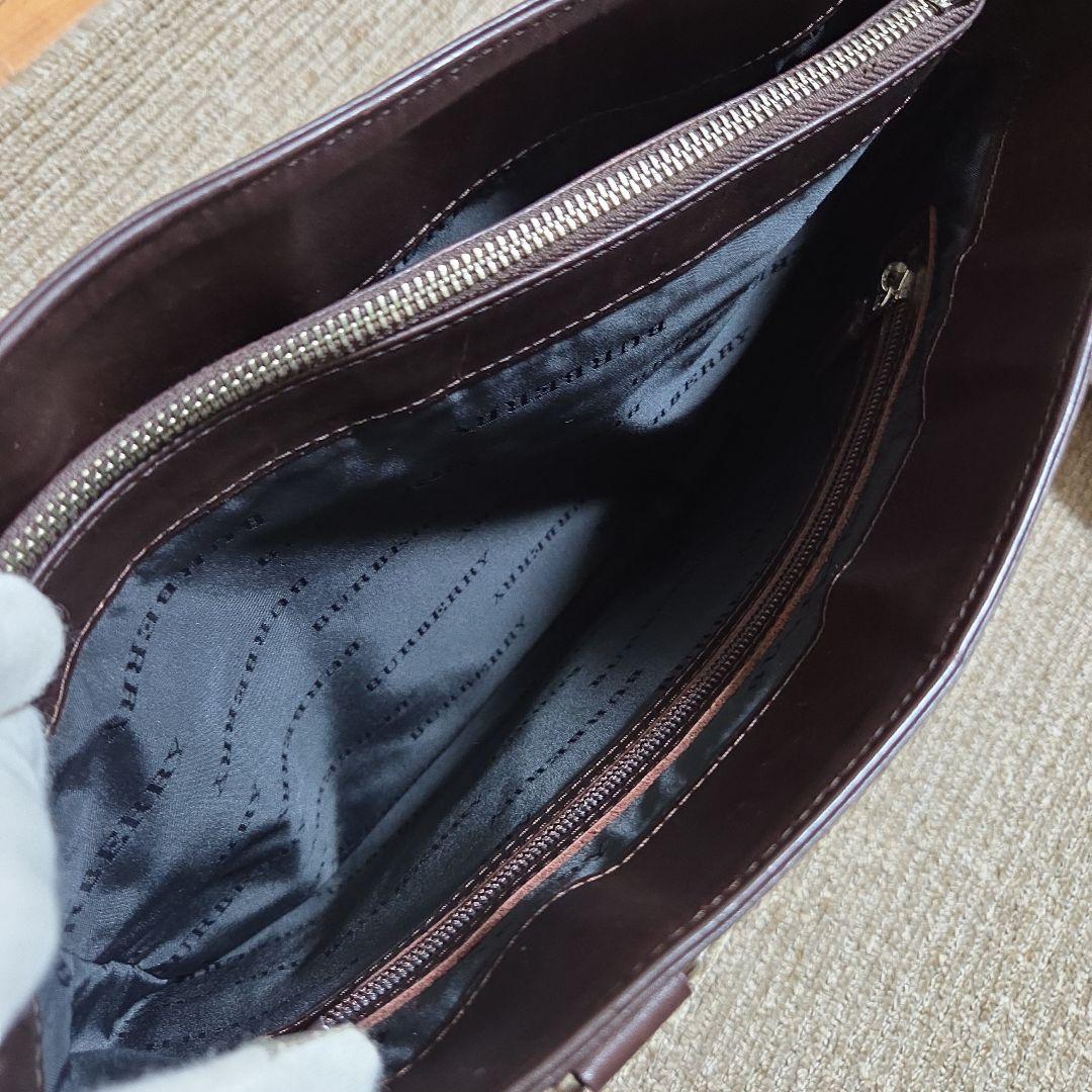 BURBERRY ノバチェック ハンド バッグ キャンバス レザー ベージュ