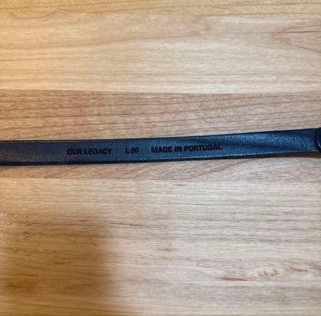 小物 OUR LEGACY 2CM BELT BLACK LEATHER L80