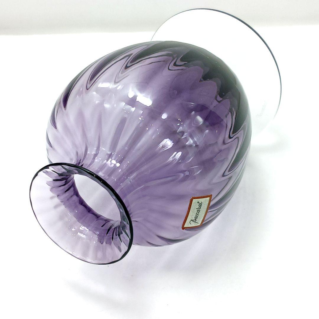 Y2119-4 バカラ アクアレーユ 一輪挿し 花瓶 パープル