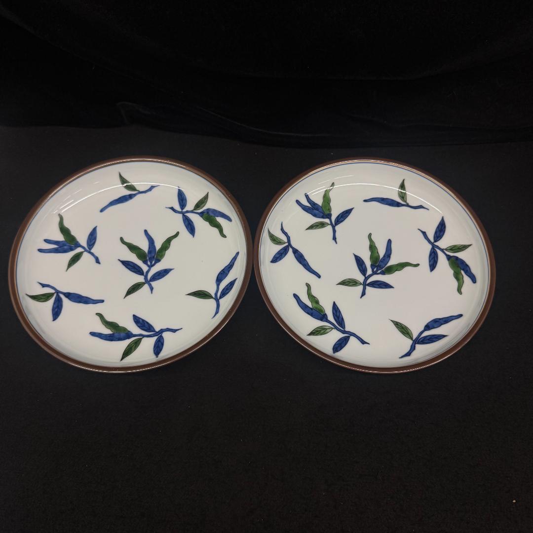 源右衛門窯 染錦胡椒絵 鉢２枚