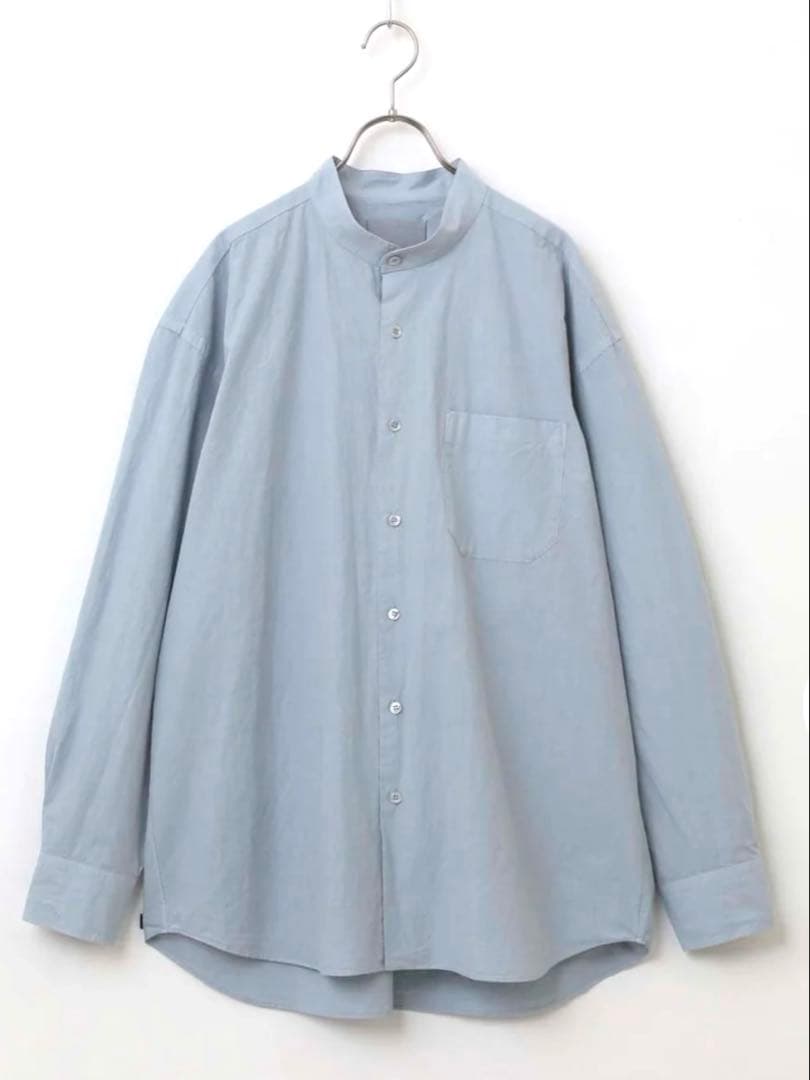 a*a様 YOKOSAKAMOTO バンドカラーシャツ　スカイブルー　sizeＭ