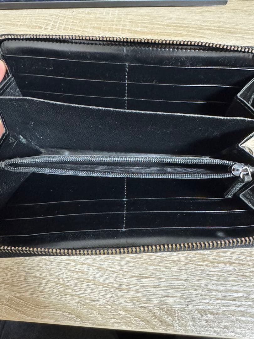 SyouGUCCI グッチ ラウンドファスナー 長財布 レザー ブラッ