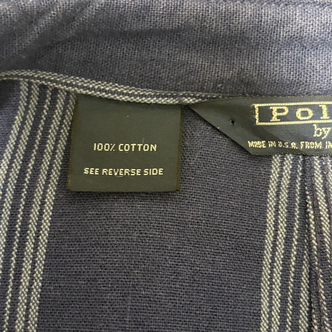 90's ポロラルフローレンUSA製デニムハンティングジャケット コーデュロイ襟