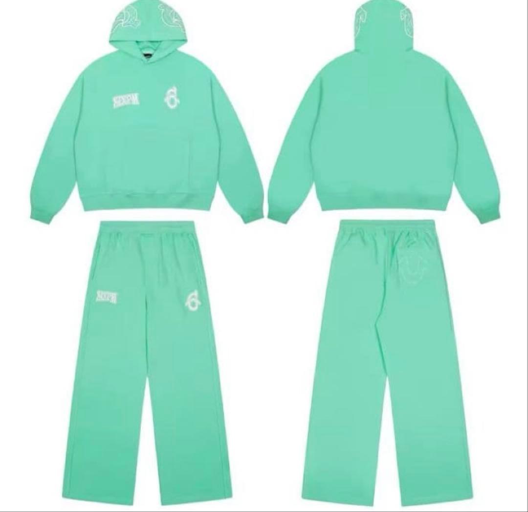 TRUERELIGIONトゥルーレリジョン6PMミントグリーンセット上Ｌ下M