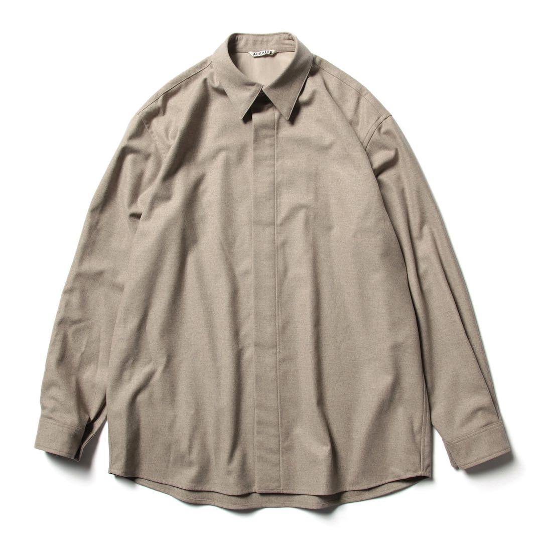 オーラリー WOOL FULLING FLANNEL CLOTH SHIRTS