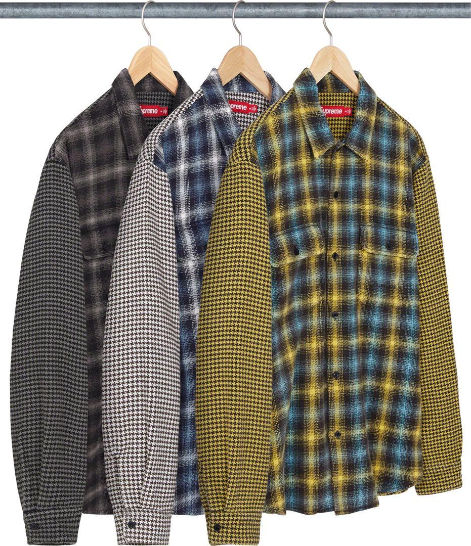 トップス supreme Houndstooth Plaid Flannel Shirt