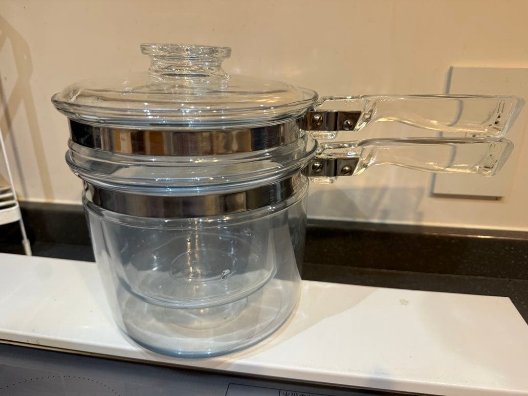 １月のみ　オールドパイレックス　ダブルボイラー　美品