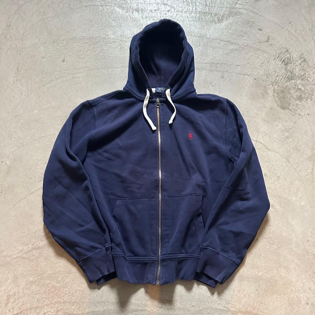 夜*チ様 ラルフローレン ジップパーカー 裏サーマル ナス紺ネイビー Lサイズ
