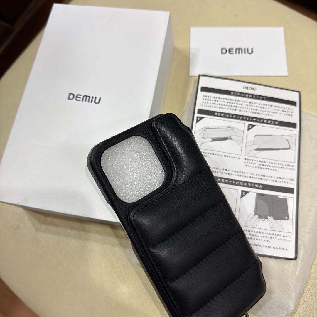 DEMIU iPhone14proケース ブラック レザー