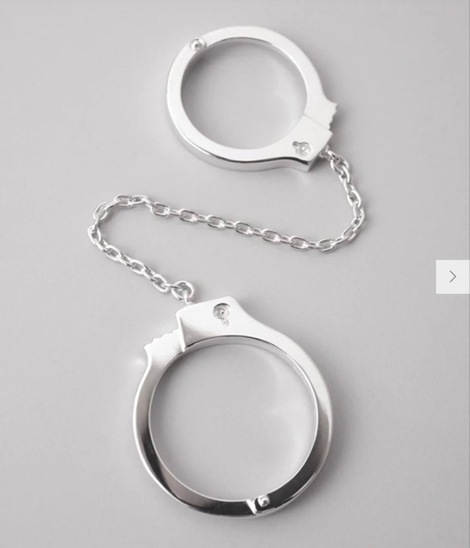 e.m. イーエム 手錠リング　指輪　ダブル　二連　チェーン