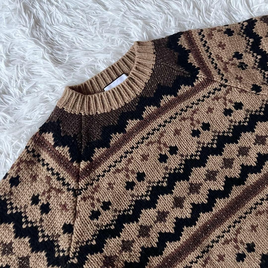 美品✨ セブンテン ミホカワヒト チェリージャガードニット ウールセーター