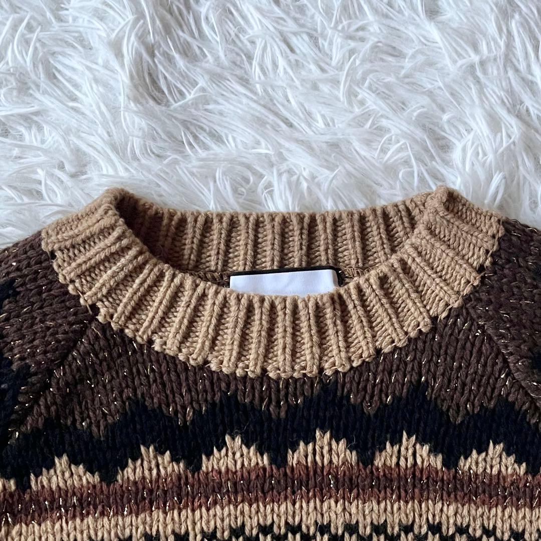 美品✨ セブンテン ミホカワヒト チェリージャガードニット ウールセーター