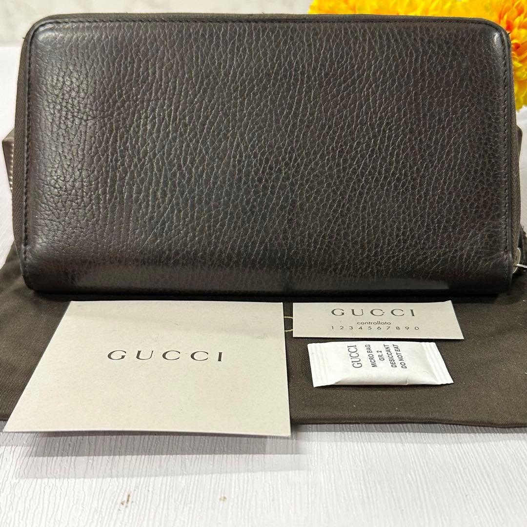 超良品‼️ グッチ　GUCCI 財布　長財布　シグネチャー　ラウンドファスナー