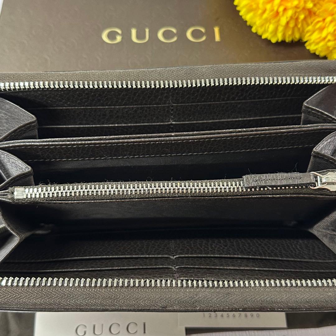 超良品‼️ グッチ　GUCCI 財布　長財布　シグネチャー　ラウンドファスナー