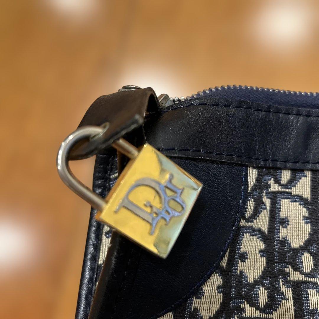 ディオール　ハンドバッグ　トロッター柄　ジャガード　ヴィンテージ　金具