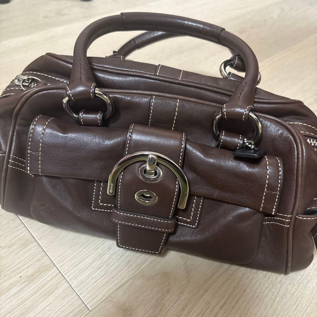 COACH ブラウンレザー ハンドバッグ