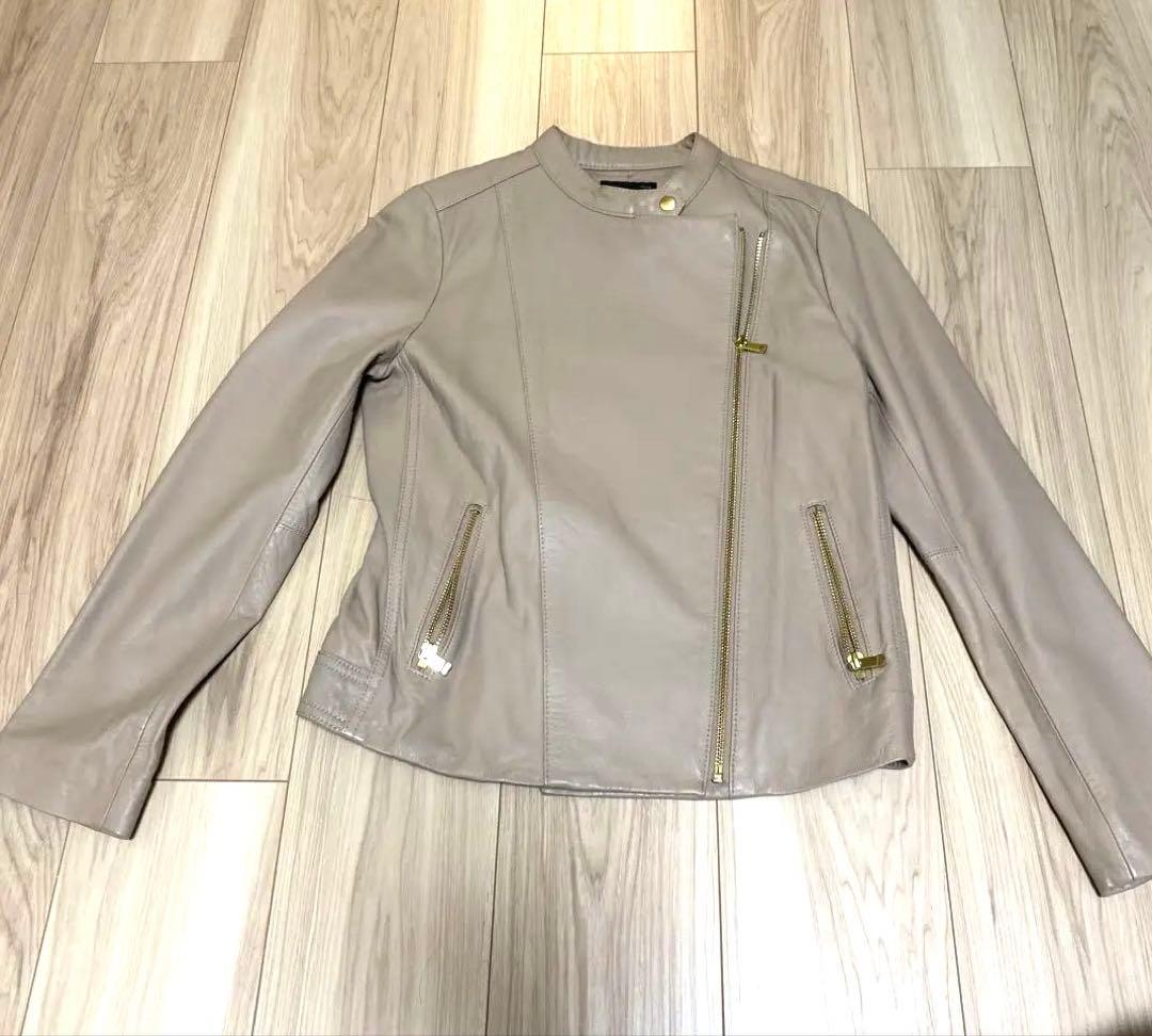 【美品】noble ソフトラムレザーライダースブルゾン 38