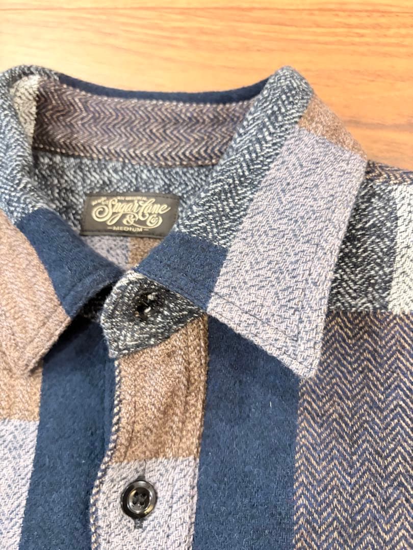 【美品】シュガーケーン ランダムパッチワークシャツ ブラック レッド 2枚セット