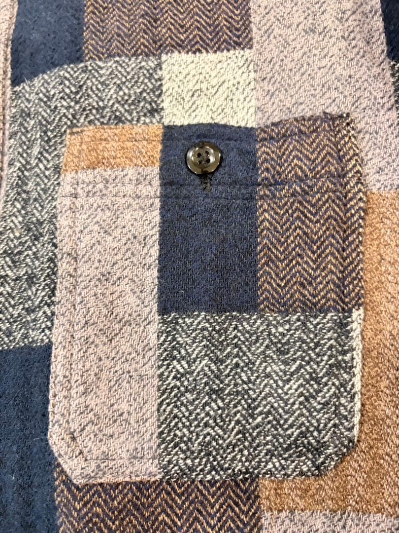 【美品】シュガーケーン ランダムパッチワークシャツ ブラック レッド 2枚セット