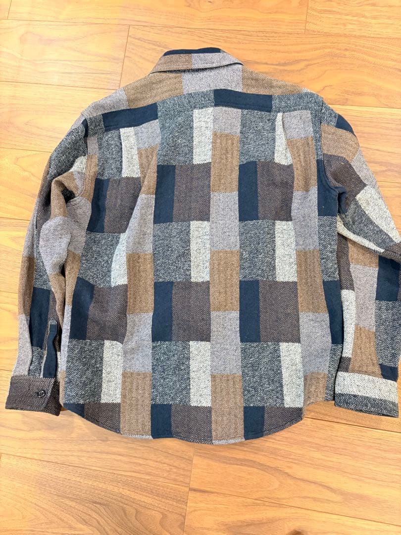 【美品】シュガーケーン ランダムパッチワークシャツ ブラック レッド 2枚セット