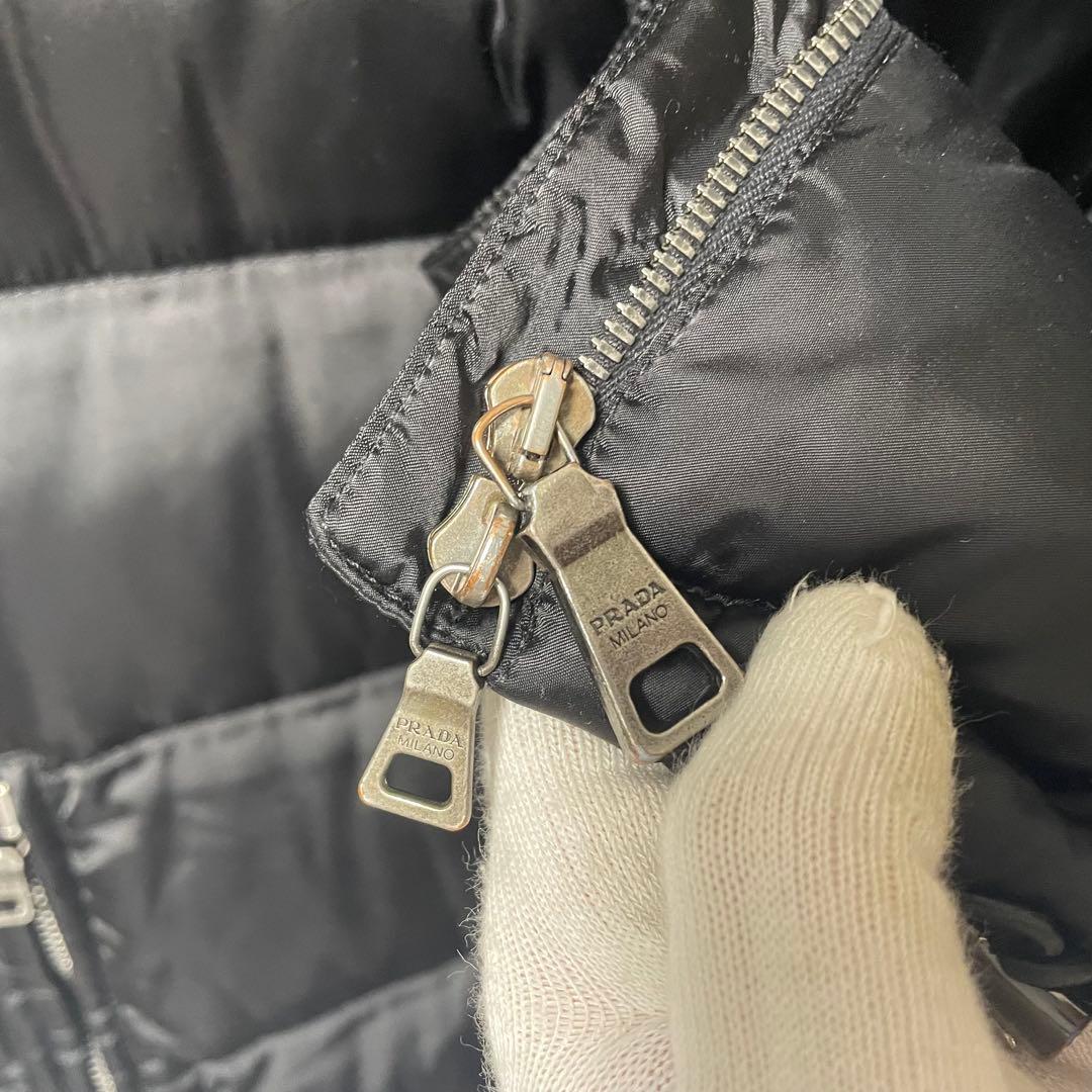 プラダ　ダウン　ロング　ベルト　ブラック　XL相当　サイズ42