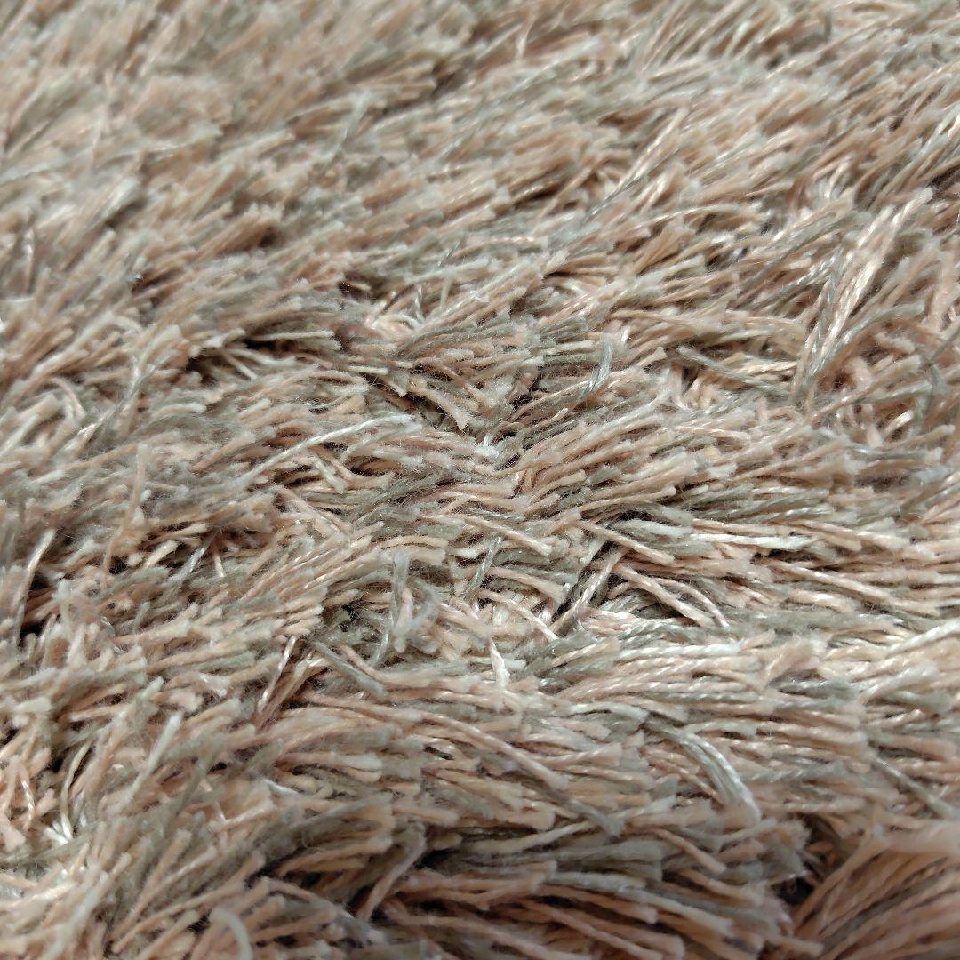 アクタス、ベージュ シャギーラグ 綿麻素材