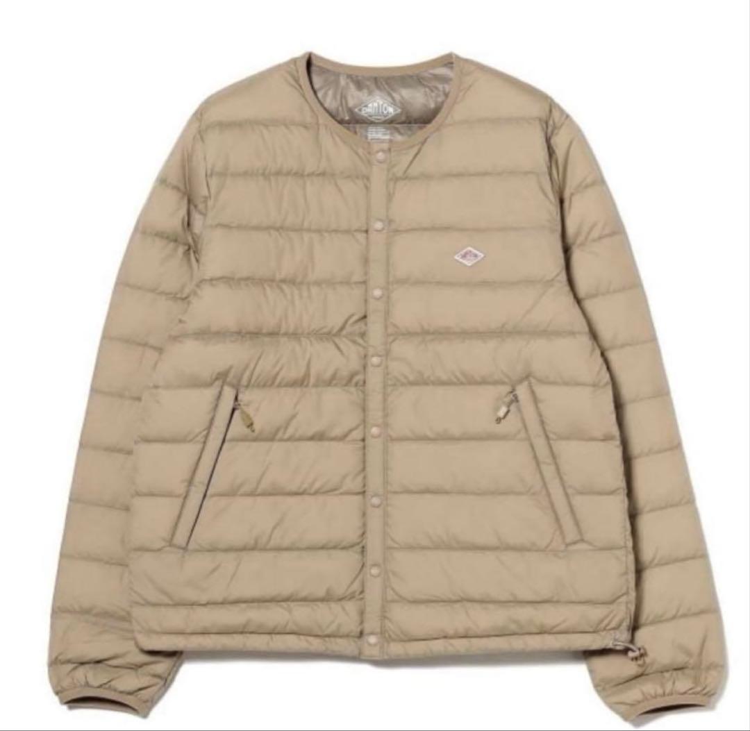 新品　DANTON ダントンインナージャケット ノーカラー　サンドベージュ