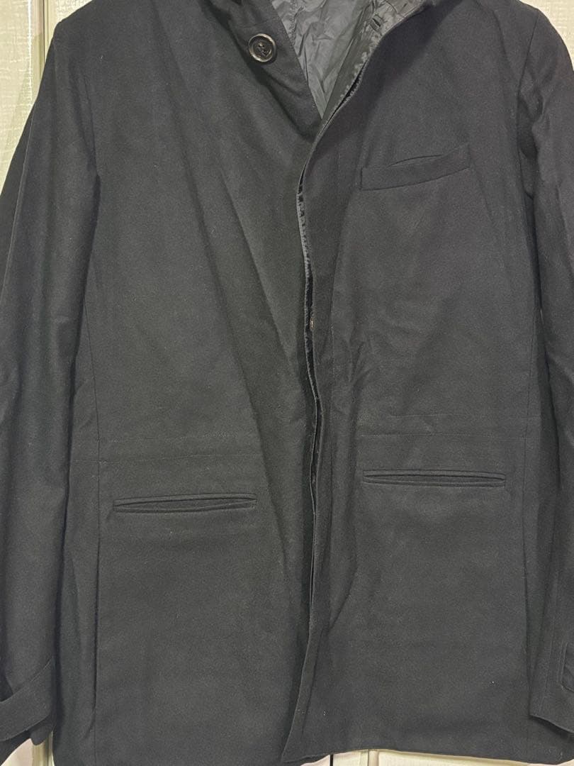 size46 ディオールオム メルトンウール製フーディコート リバーシブル