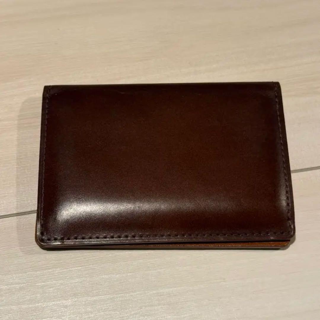 土屋鞄 コードバン ダークブラウン レザー 名刺入れ