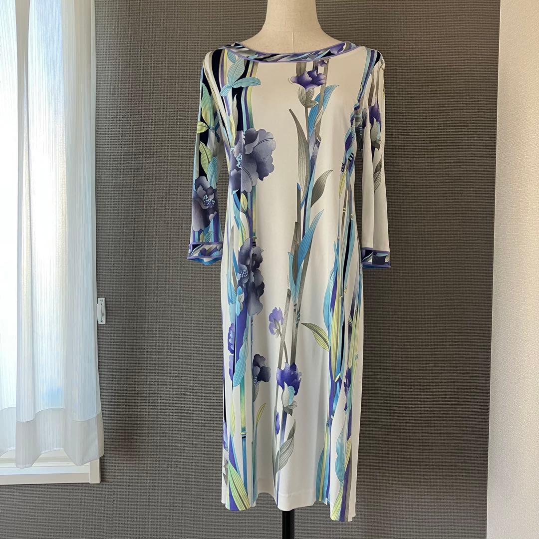 レオナール カンカン ワンピース 花柄 40