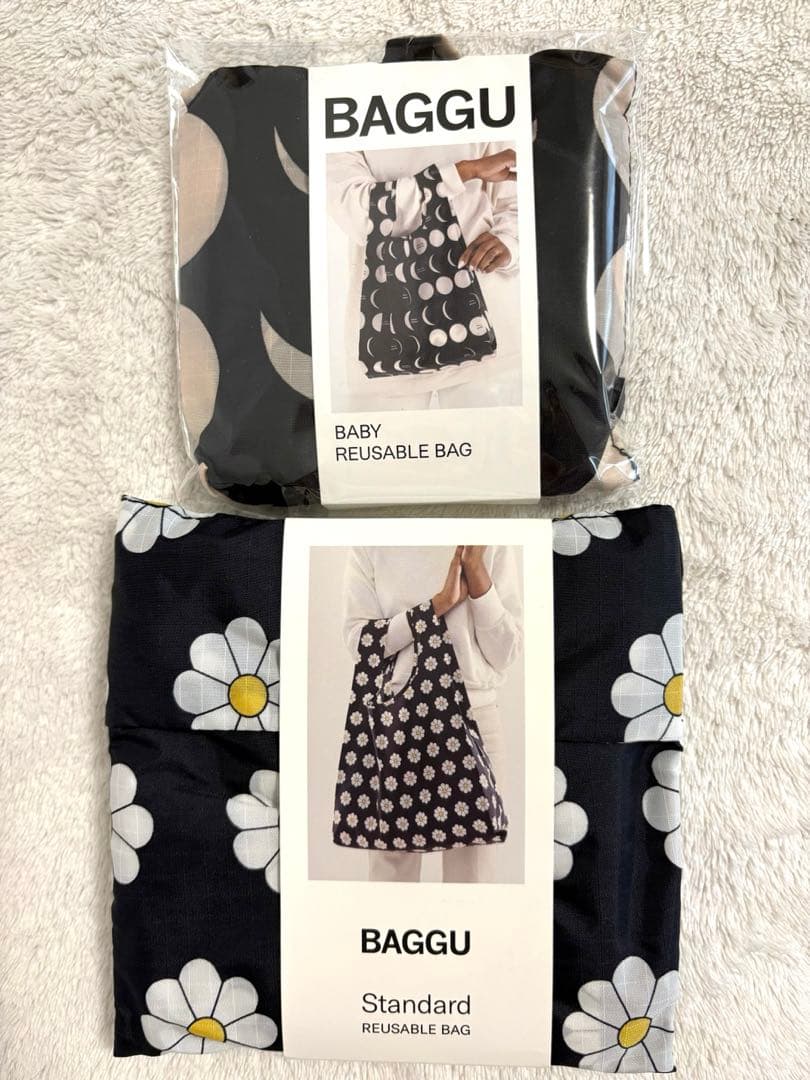 BAGGU デイジー　黒　ムーン　エコバッグ　セット
