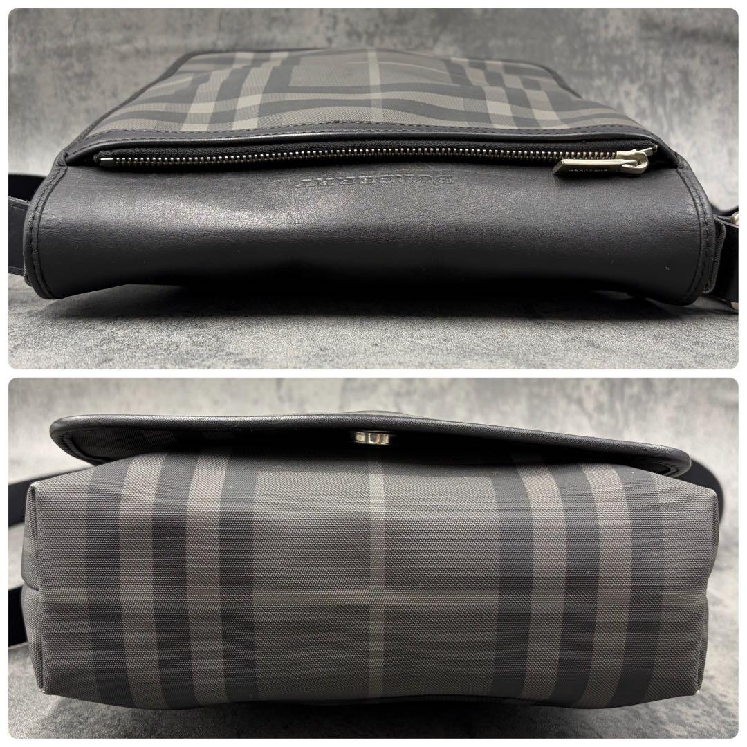 バーバリーロンドン メガチェック メッセンジャーバッグ レザー ナイロン 肩掛け