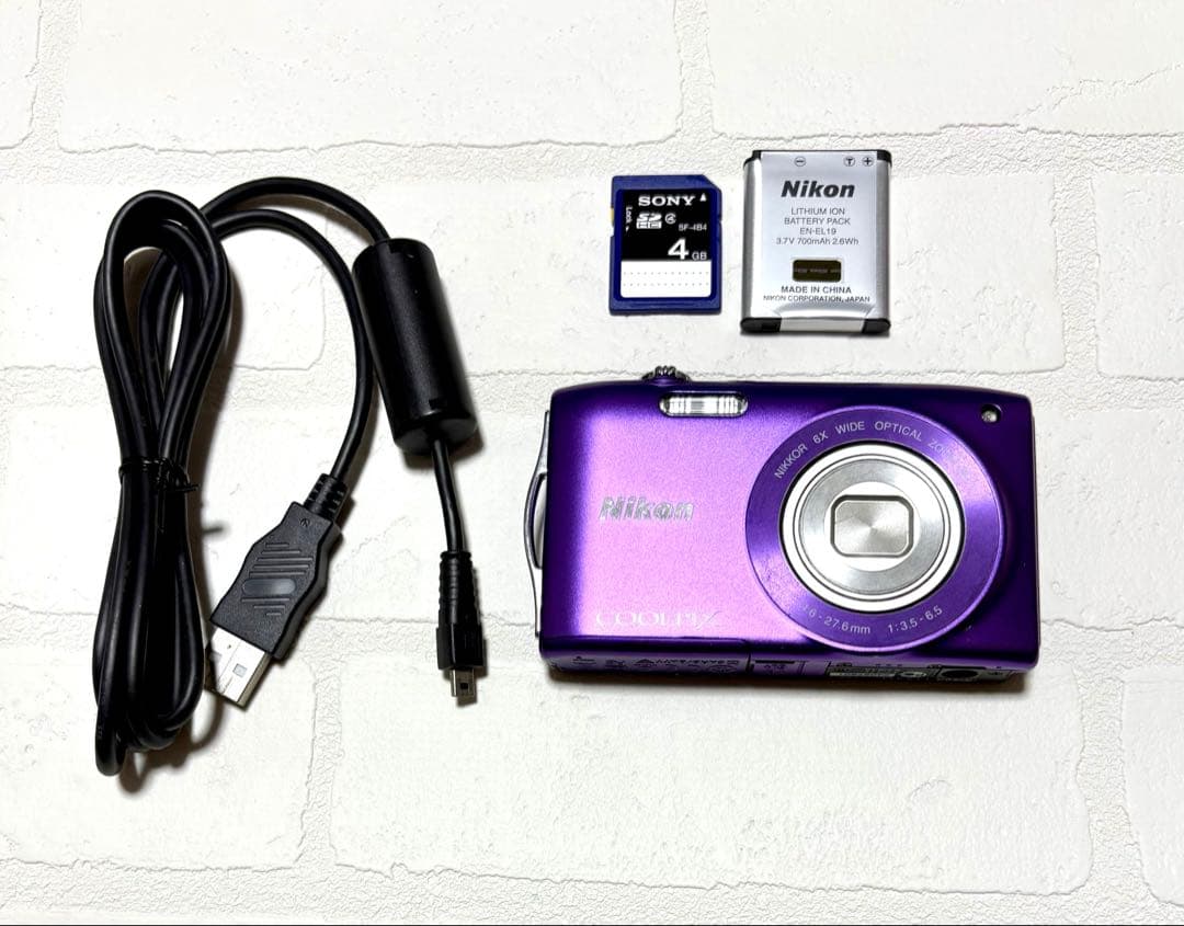 【美品】Nikon COOLPIX S3300 パープル コンパクトデジカメ