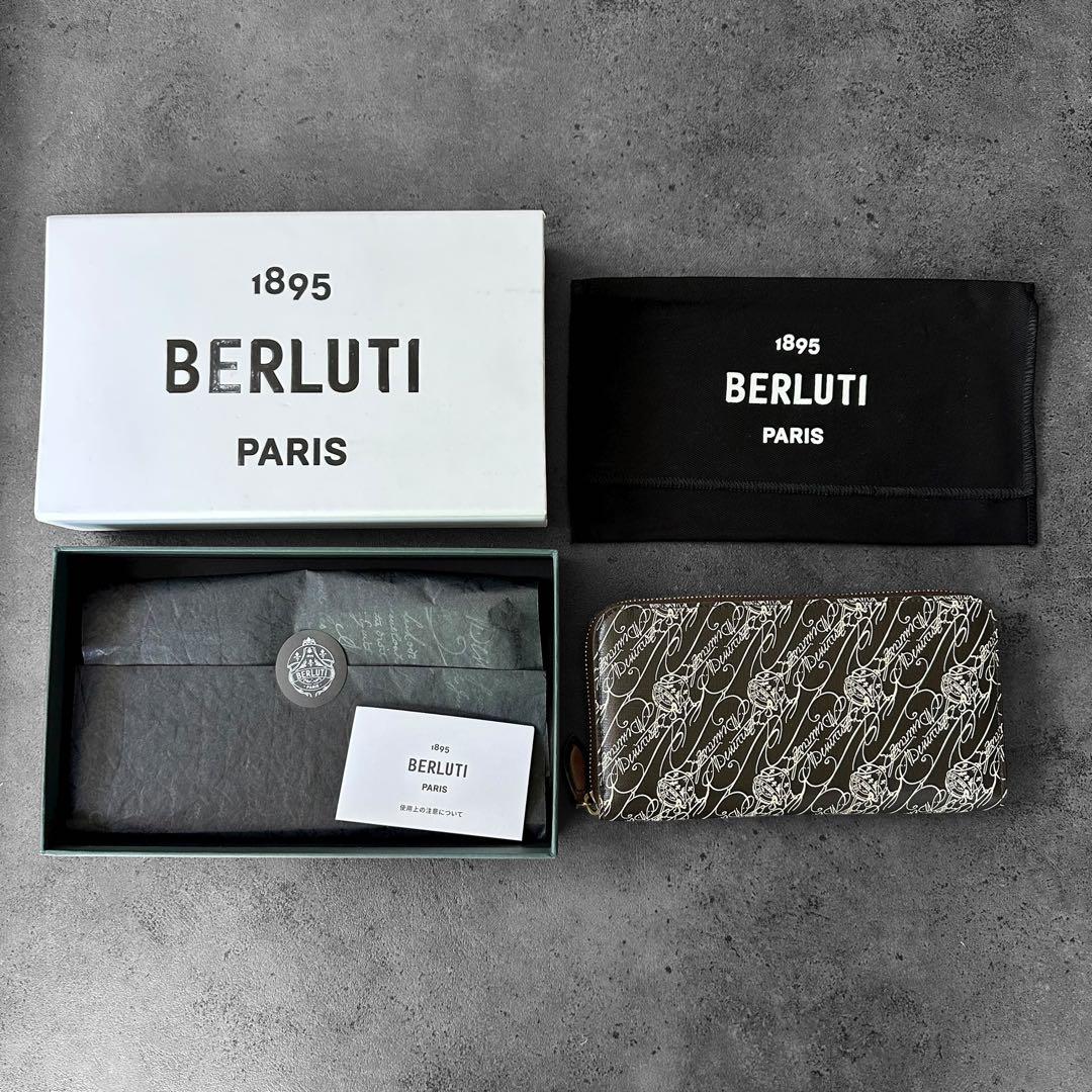 希少✨Berluti イタウバ トワル マルブフ カリグラフィ　長財布