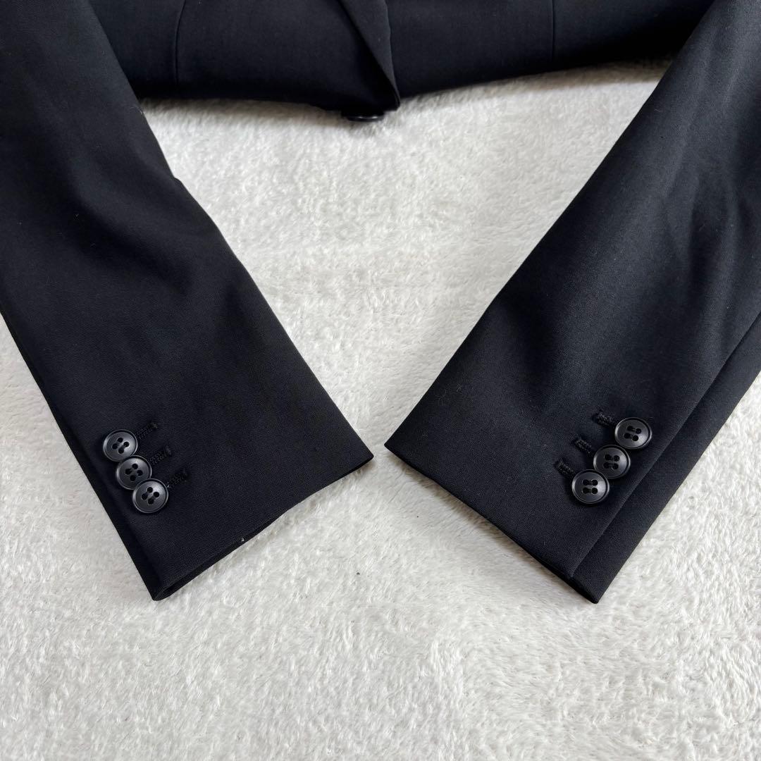 美品 theory セオリー スーツ ノーカラー パンツ 黒 3点セット S