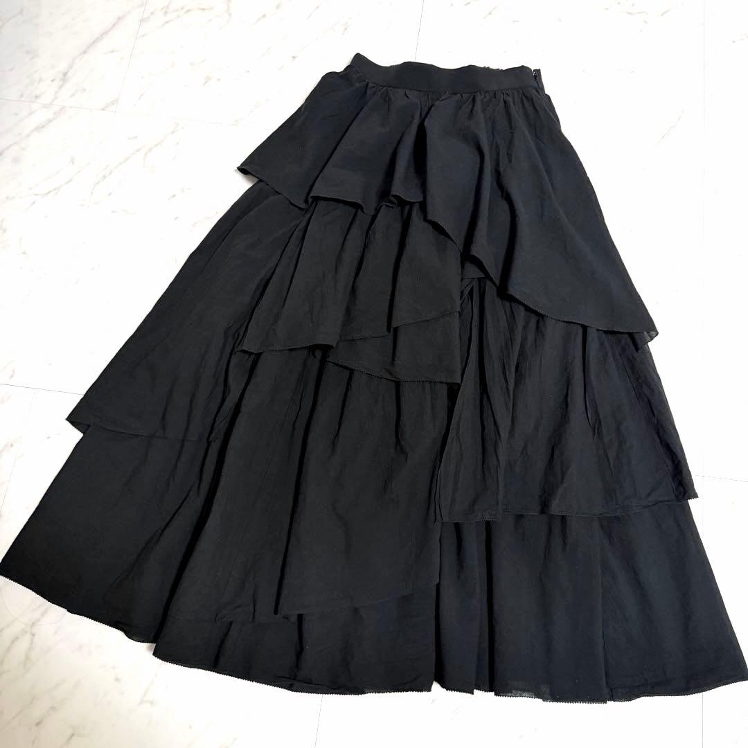 【美品】アニュアンス イレギュラー ティアード ボリュームスカート 美シルエット