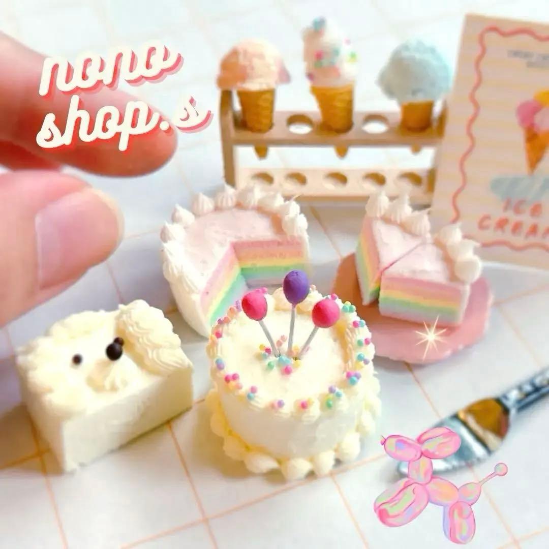 ミニチュアスイーツ　アイスクリームパーティー　ミニチュアフード　ハンドメイド