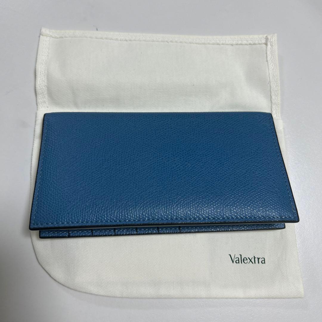 Valextra 青 レザー 長財布