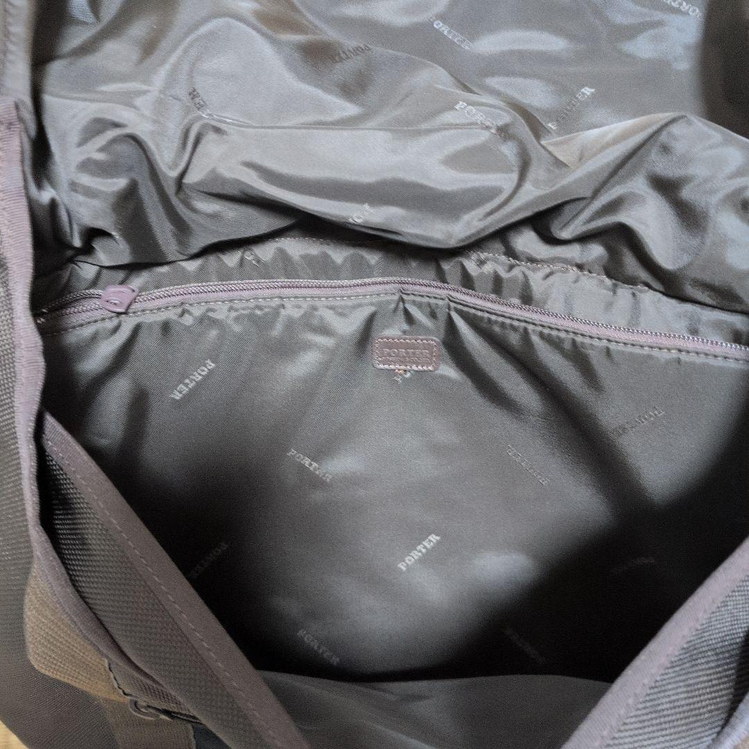 PORTER ZOOM メッセンジャーバッグ ブラウン　レザー