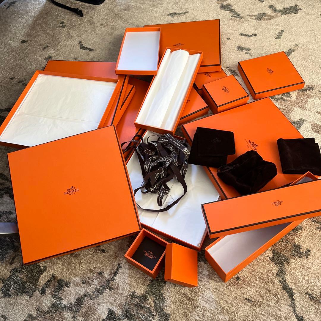 エルメス 27点 空箱 ショッパー リボン ベロア巾着 袋 紙袋 他下げ札等