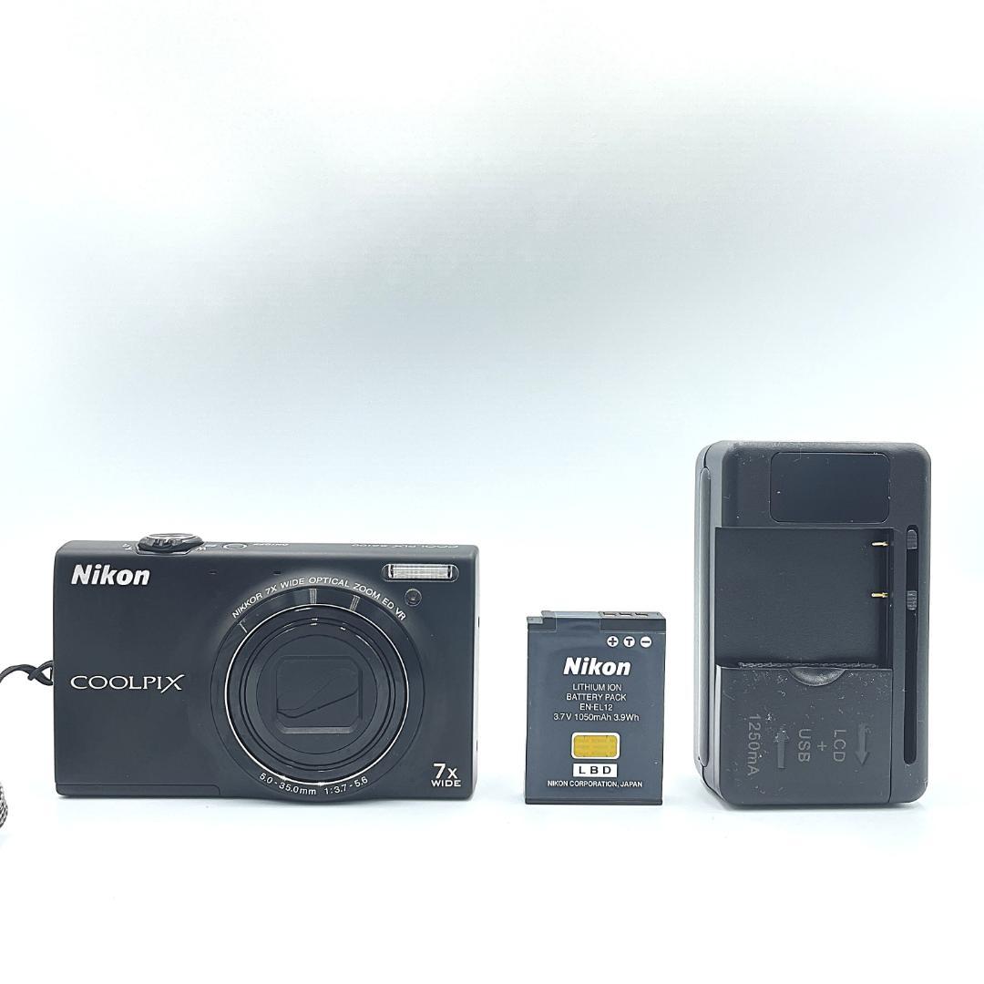 【動作品・転送特典無料あり】Nikon coolpix S6100 BLACK