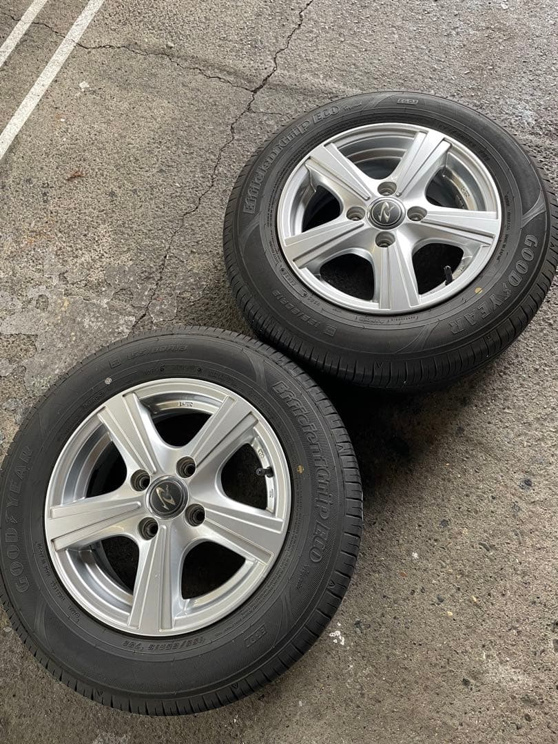 155/80R13 バリ溝　アルミホール　2本セット　パッソ　ブーン　②