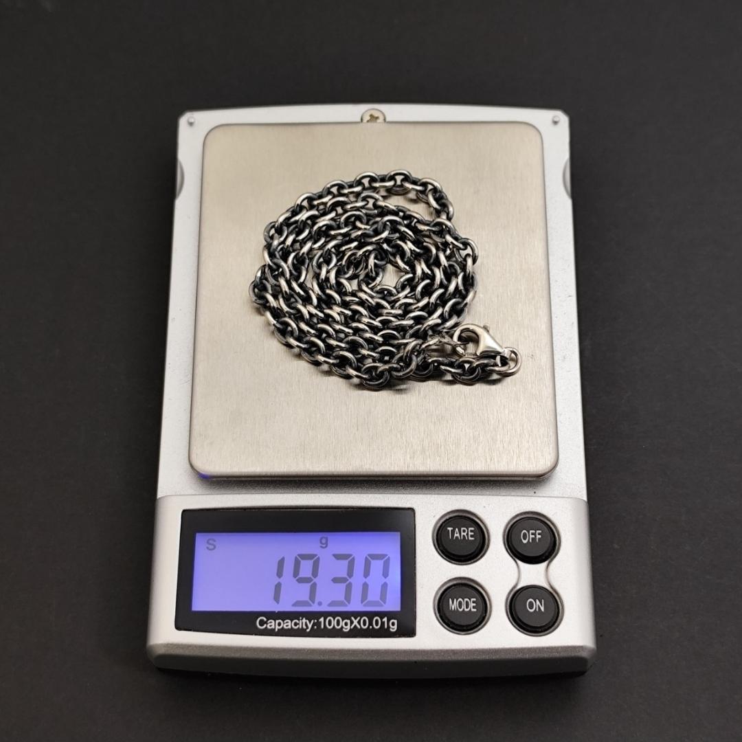 SILVER925 丸小豆チェーン(太)線径1.2 幅4.5-㎜ 全長45cm