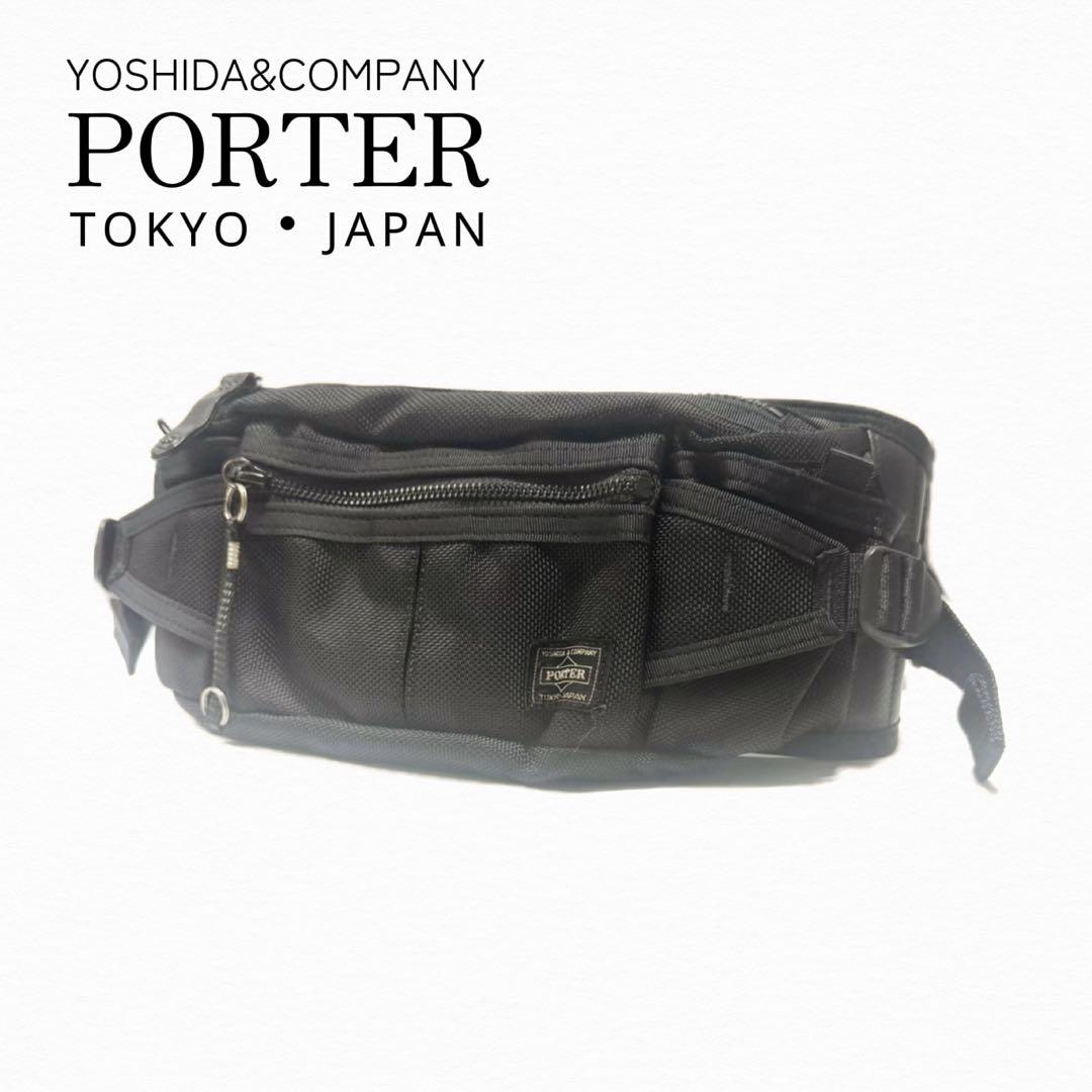 美品 PORTER ポーター ヒート HEAT ウエストバッグ ボディバッグ 黒