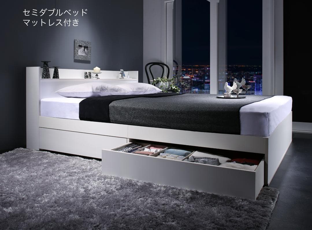 【Sato Keisuke】セミダブルベッド 匠モデルマットレス付